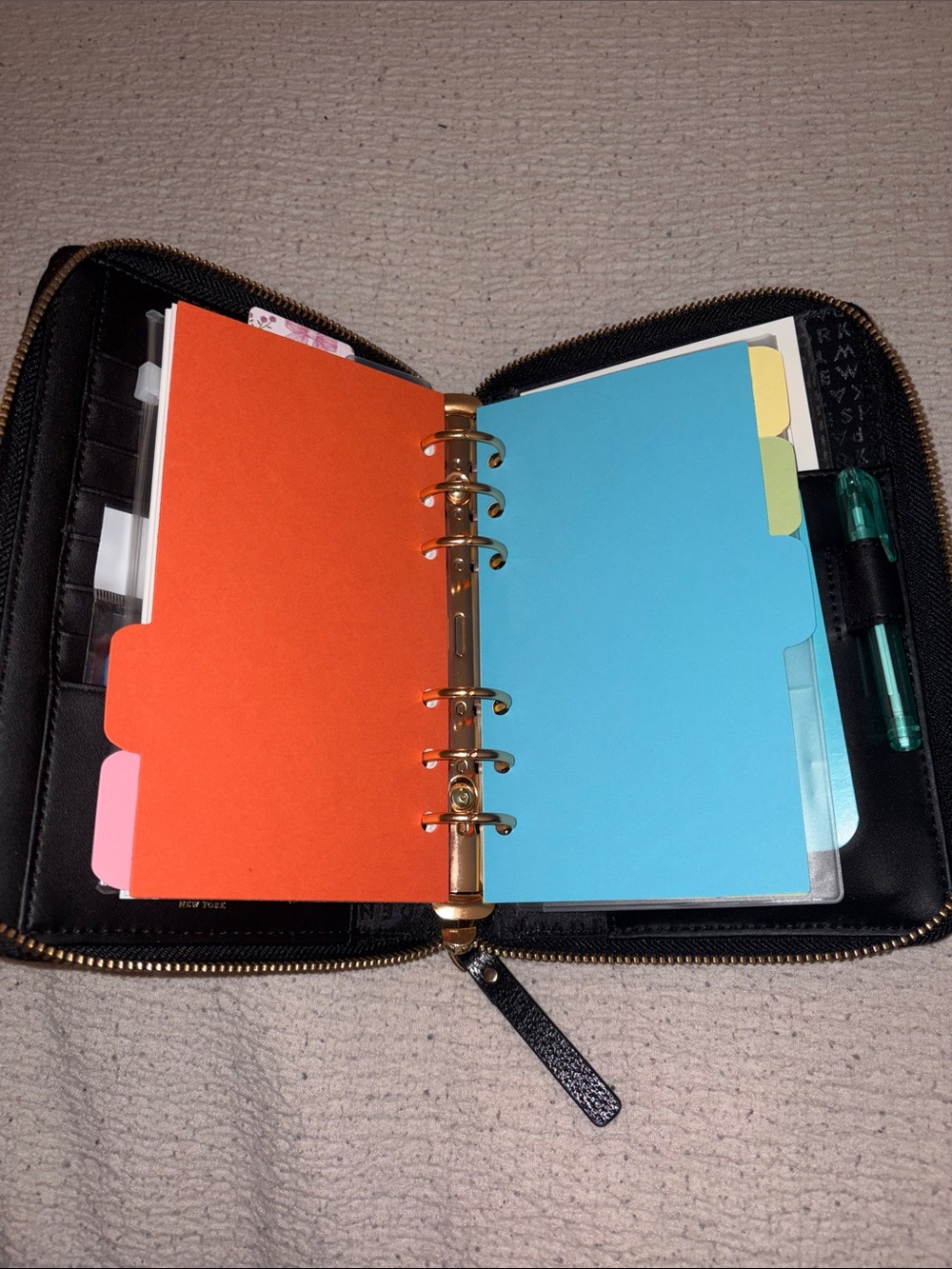 kate spade Black Leather Zip Around Agenda Journal NWOT - Picture 7 of 11